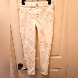 NWT AMERICAN EAGLE NE(X)T LEVEL STRETCH WHITE HI-RISE JEGGINGS SIZE SHORT 4